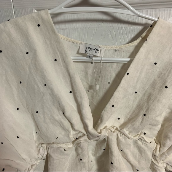 Jamie, my love white polka dot flounce top - Picture 3 of 3